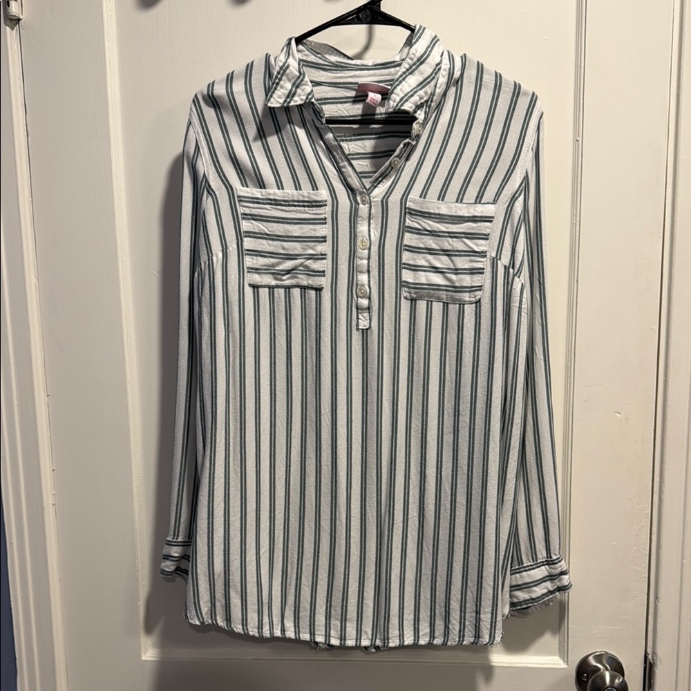 Striped Button-Up Shirt